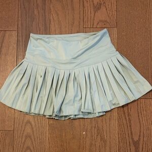 Sage gold hinge Pleated Mini Skirt